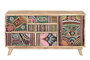 GINER Y COLOMER Meuble TV en bois de manguier naturel et multicolore